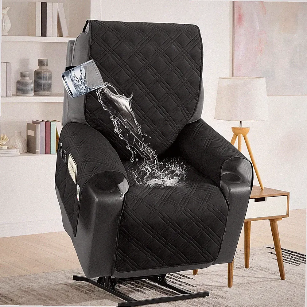 100% Waterproof Power Lift Recliner Cover with Side Pocket Lift Recliner Slip...