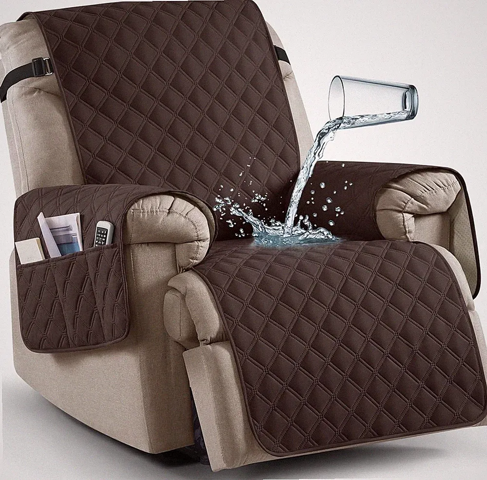 100% Waterproof Recliner Chair Covers, Non-Slip Reclining Covers for Recliner Ch