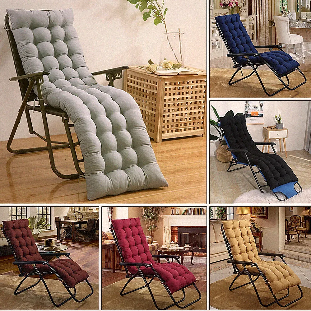 Deck Lounge Chair Cushion Soft Seat Patio Cushion Covers Seat Pad Recliner Mat