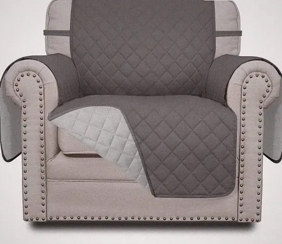 Easy-Going Reversible Recliner Slipcover Water Resistant (Light Gray)