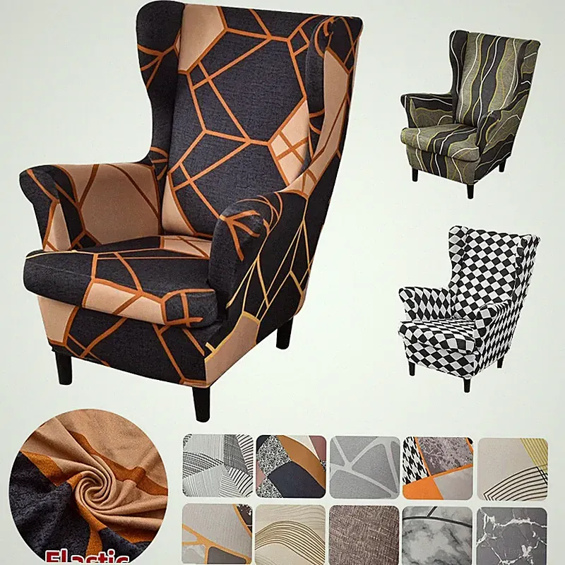 Elastic Wing Back Sofa Cover All Inclusive Single Seat Chair Cushion Cover