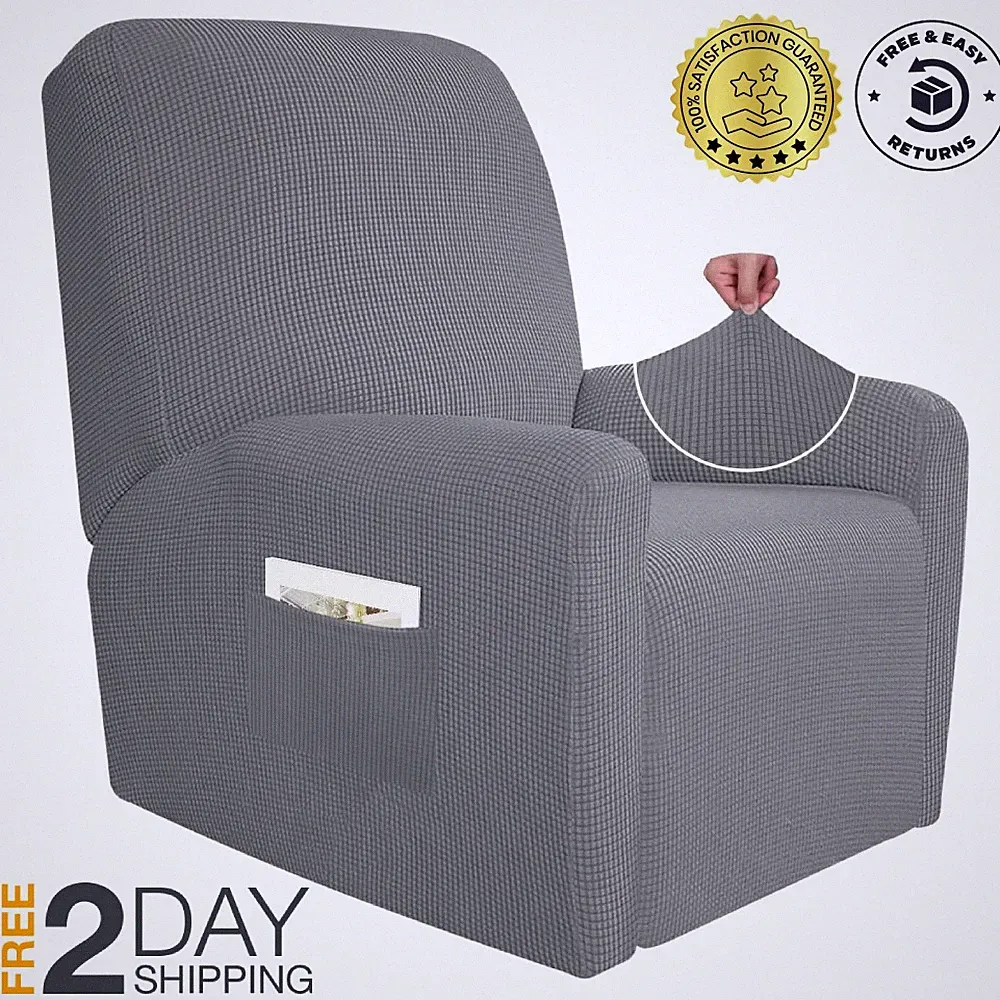Forros Para Muebles Sofas Reclinables De 1 Asiento Cover Cobertor Gris En Oferta