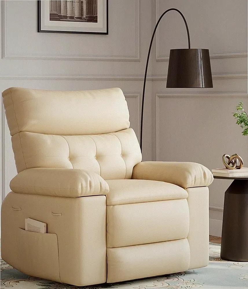 Oversized Manual Massage Recliner Chairs 360° Swivel with Heat 22" Seat Width