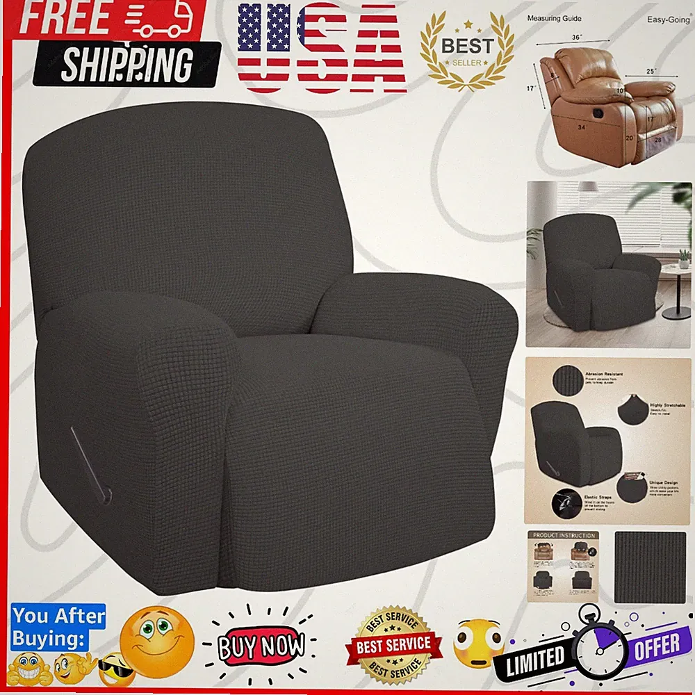 Oversized Recliner Stretch Sofa Slipcover Sofa Cover 1 Piece Furniture Protec...