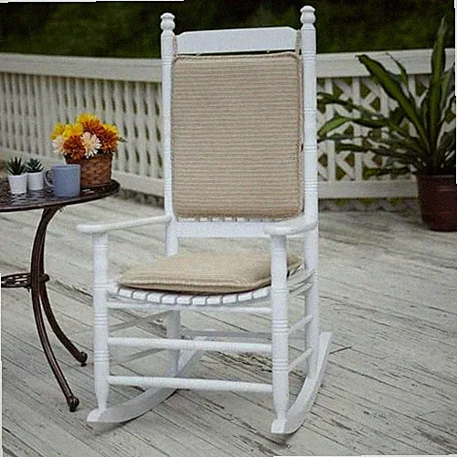 Porch Rocking Chair Cushion Set for Indoor and Outdoor Use, Assembled Natural