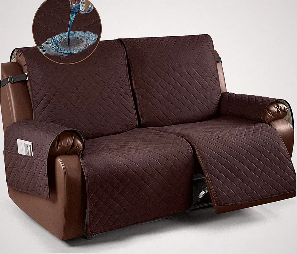 Waterproof Oversized Loveseat Recliner Cover with Non-Slip Elastic Straps